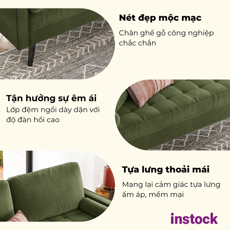 Sofa băng vải nhung Maboro