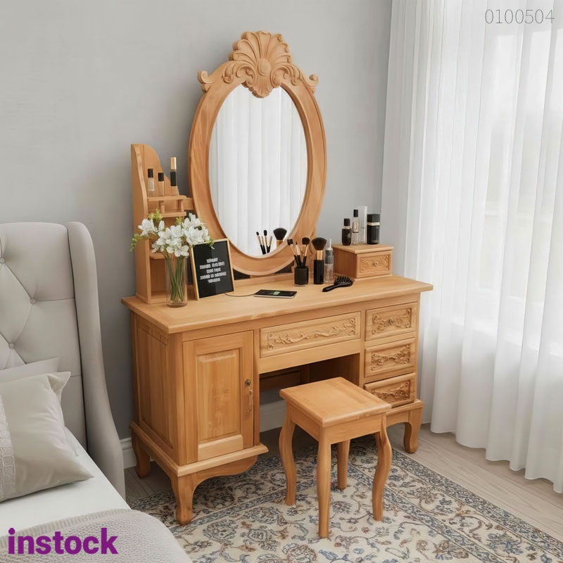 Bàn trang điểm gỗ gõ đỏ Vela