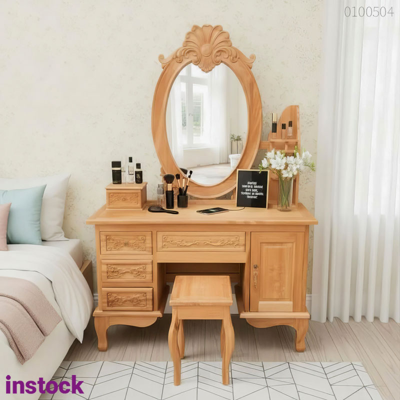 Bàn trang điểm gỗ gõ đỏ Vela