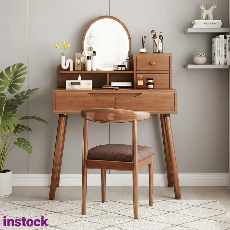 Bàn trang điểm gỗ óc chó Mysa