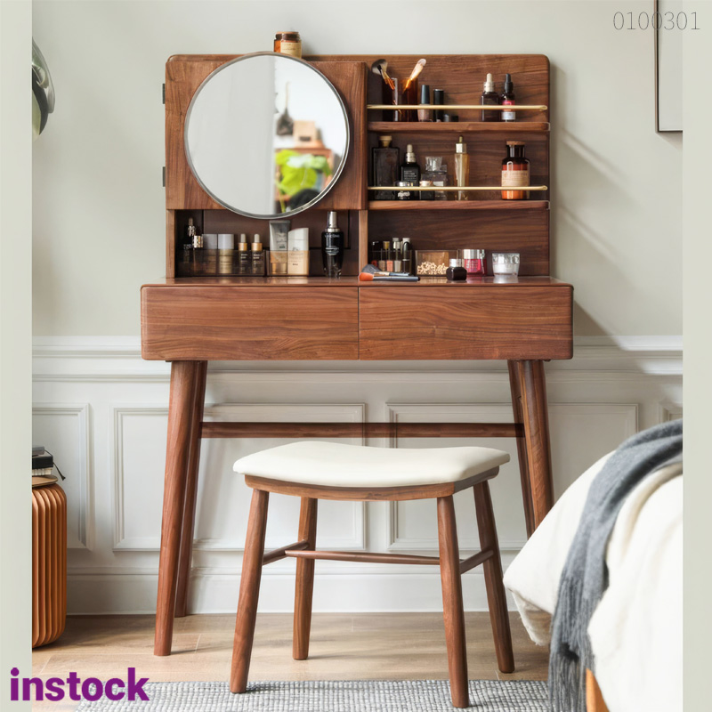 Bàn trang điểm gỗ óc chó Nesto