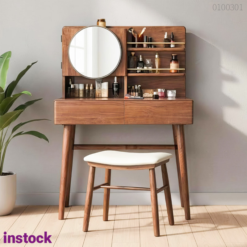 Bàn trang điểm gỗ óc chó Nesto