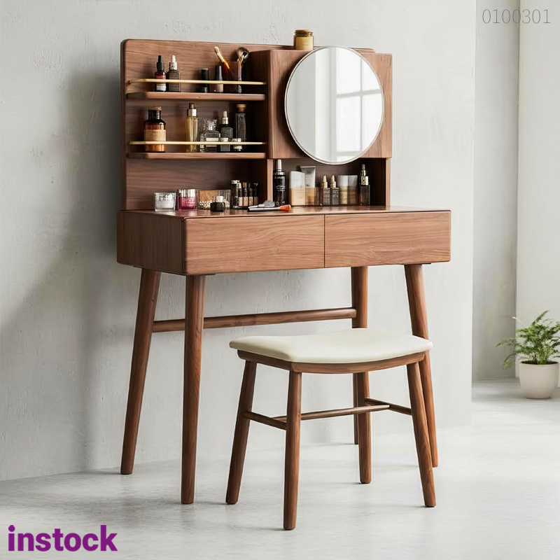 Bàn trang điểm gỗ óc chó Nesto