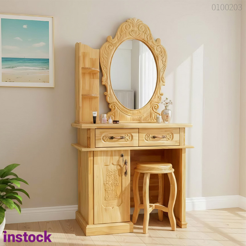 Bàn trang điểm gỗ thông Drea