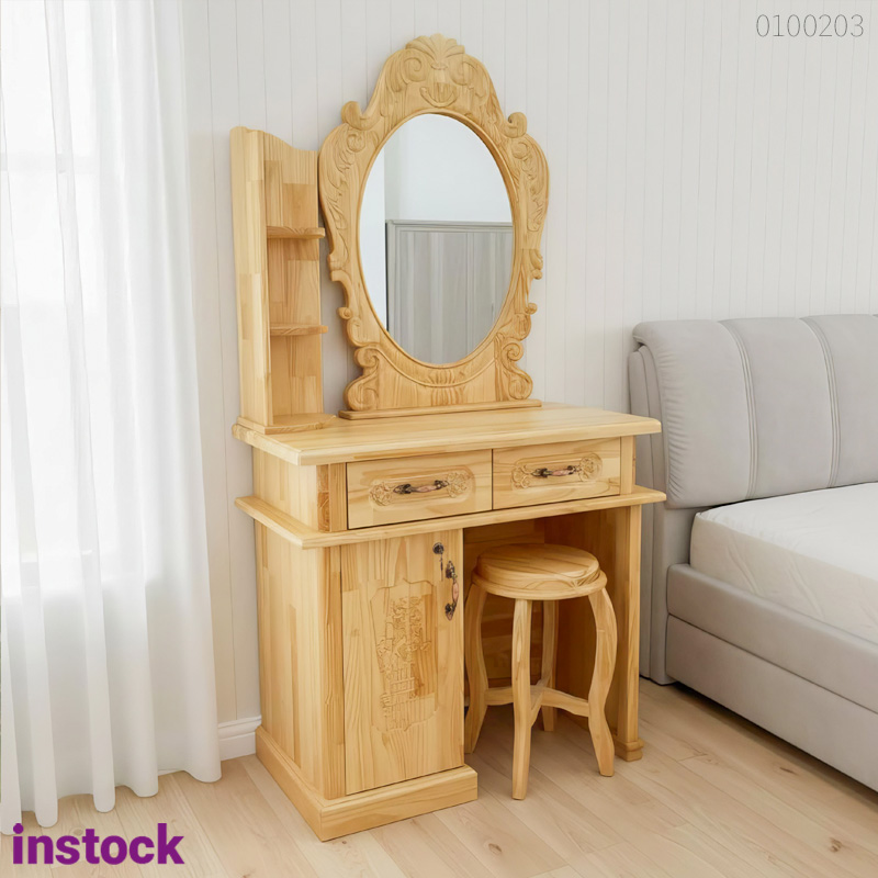 Bàn trang điểm gỗ thông Drea