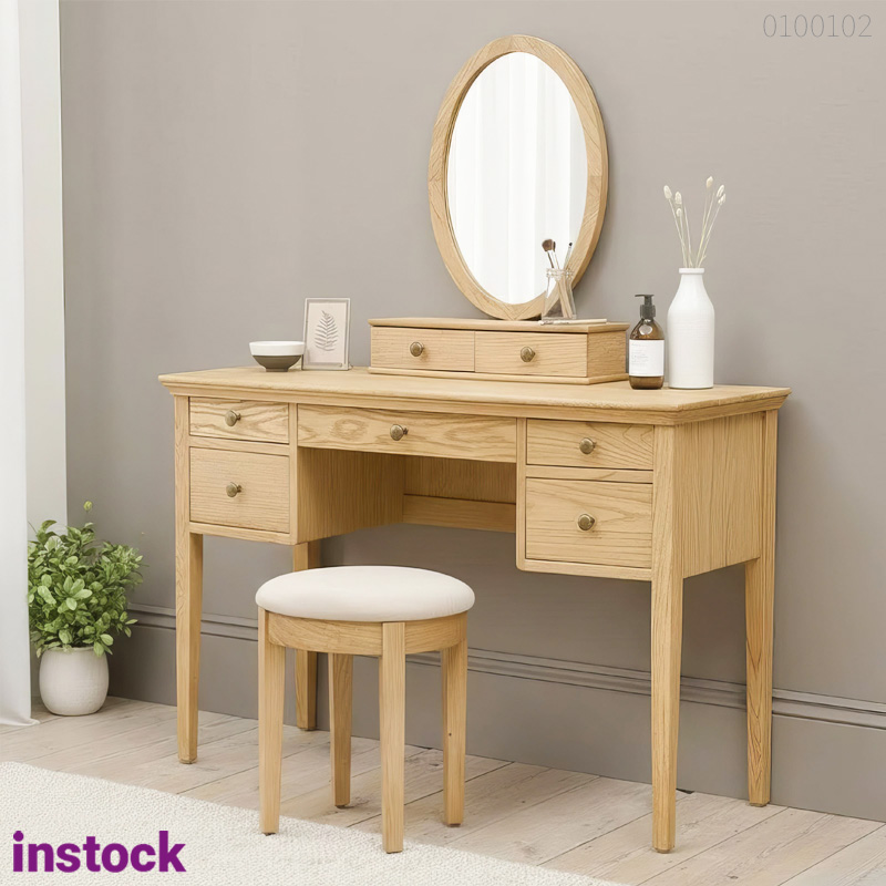 Bàn trang điểm gỗ sồi Nola