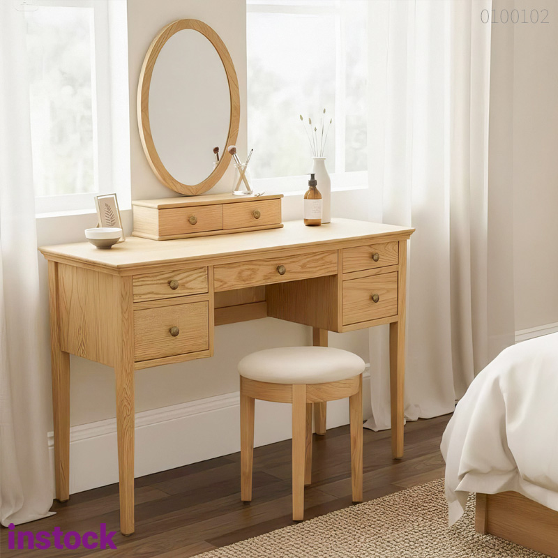 Bàn trang điểm gỗ sồi Nola