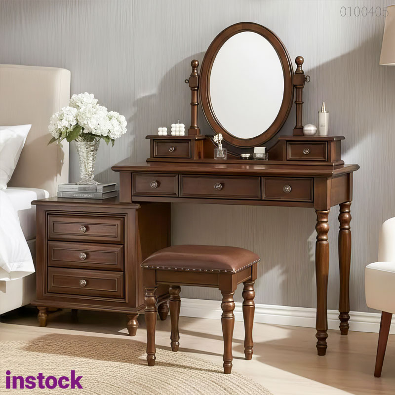 Bàn trang điểm gỗ tràm Flora