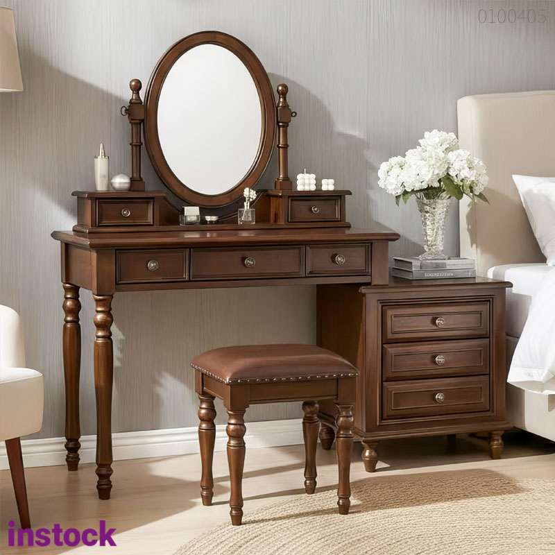 Bàn trang điểm gỗ tràm Flora