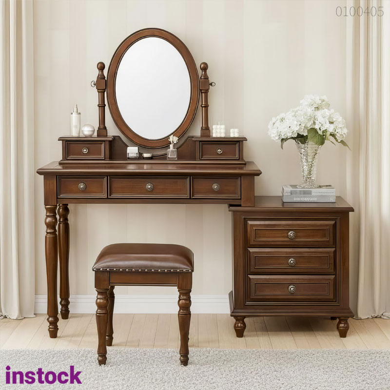 Bàn trang điểm gỗ tràm Flora