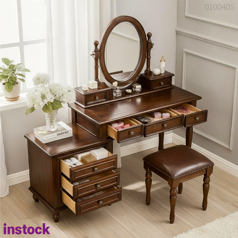 Bàn trang điểm gỗ tràm Flora