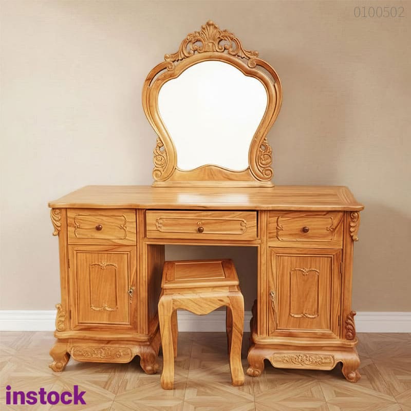 Bàn trang điểm gỗ gõ đỏ Hazel