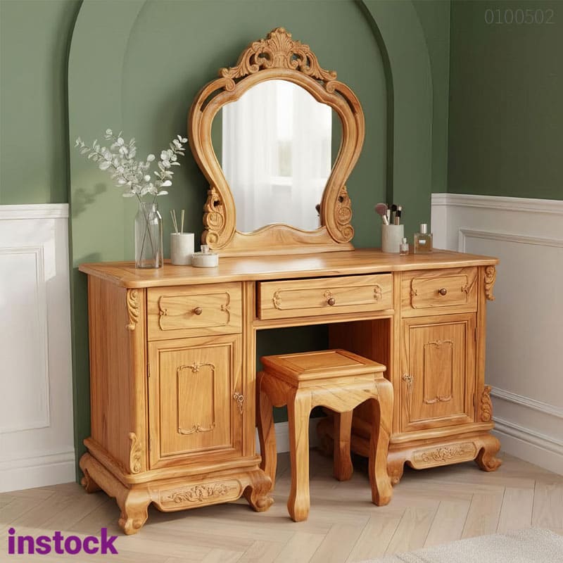 Bàn trang điểm gỗ gõ đỏ Hazel