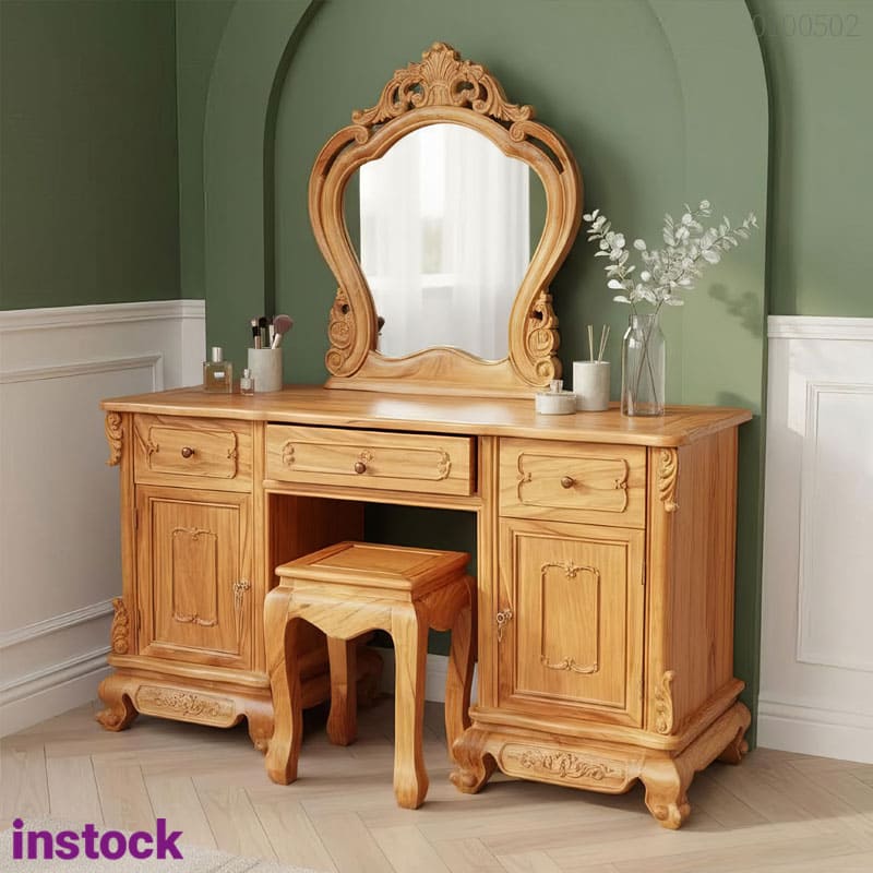 Bàn trang điểm gỗ gõ đỏ Hazel