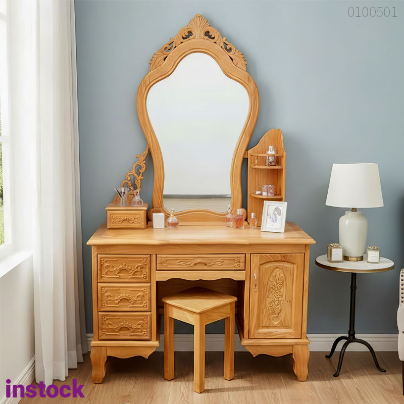 Bàn trang điểm gỗ gõ đỏ Maple