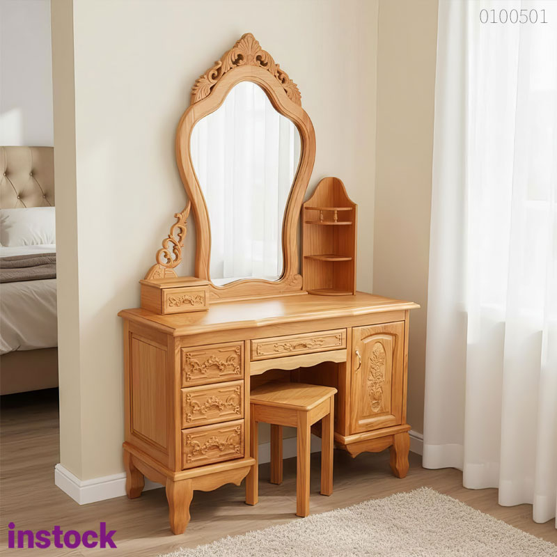 Bàn trang điểm gỗ gõ đỏ Maple