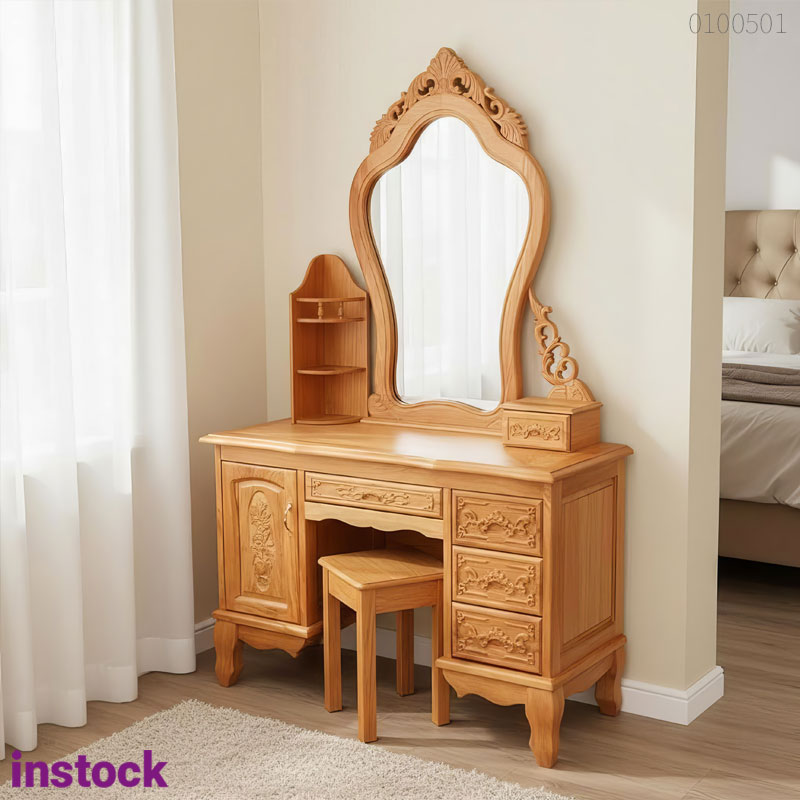 Bàn trang điểm gỗ gõ đỏ Maple