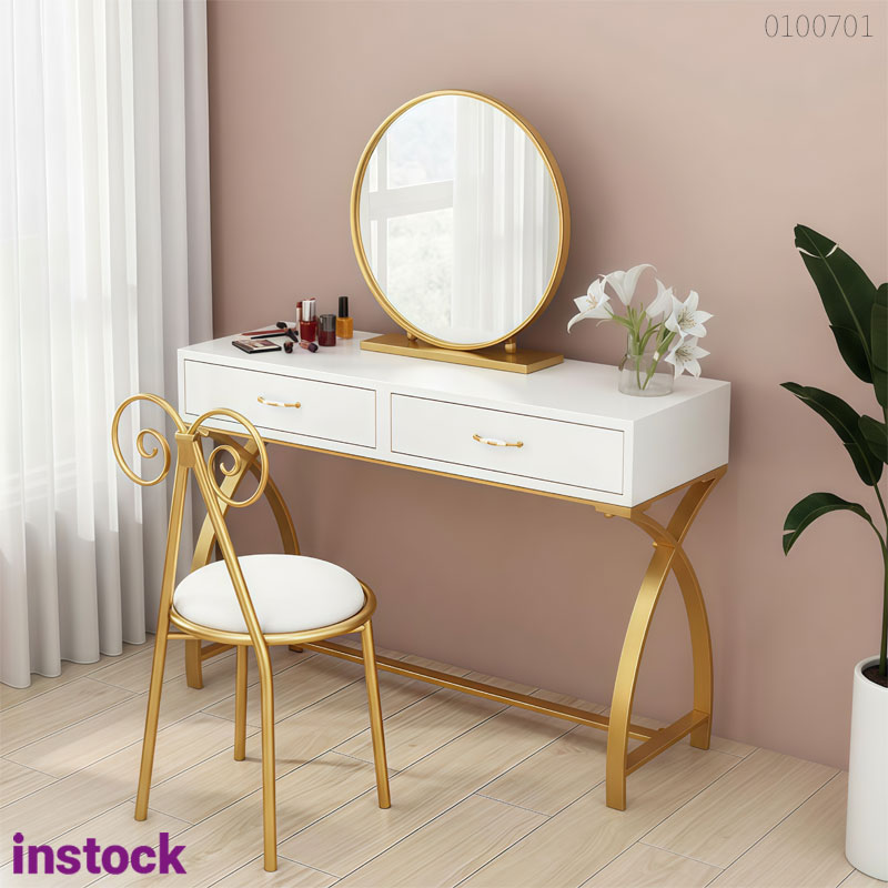 Bàn trang điểm khung kim loại Alina