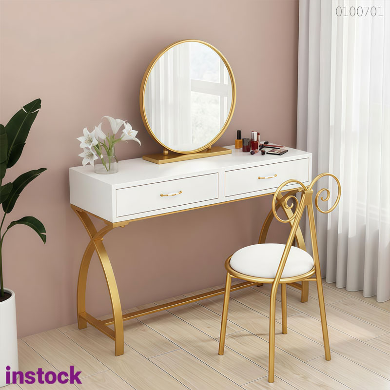 Bàn trang điểm khung kim loại Alina