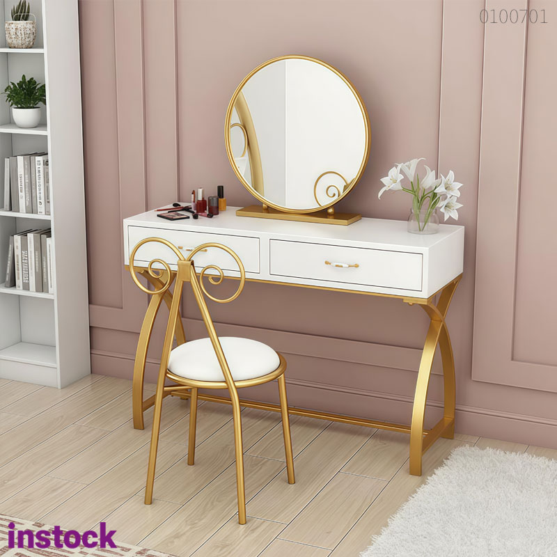 Bàn trang điểm khung kim loại Alina