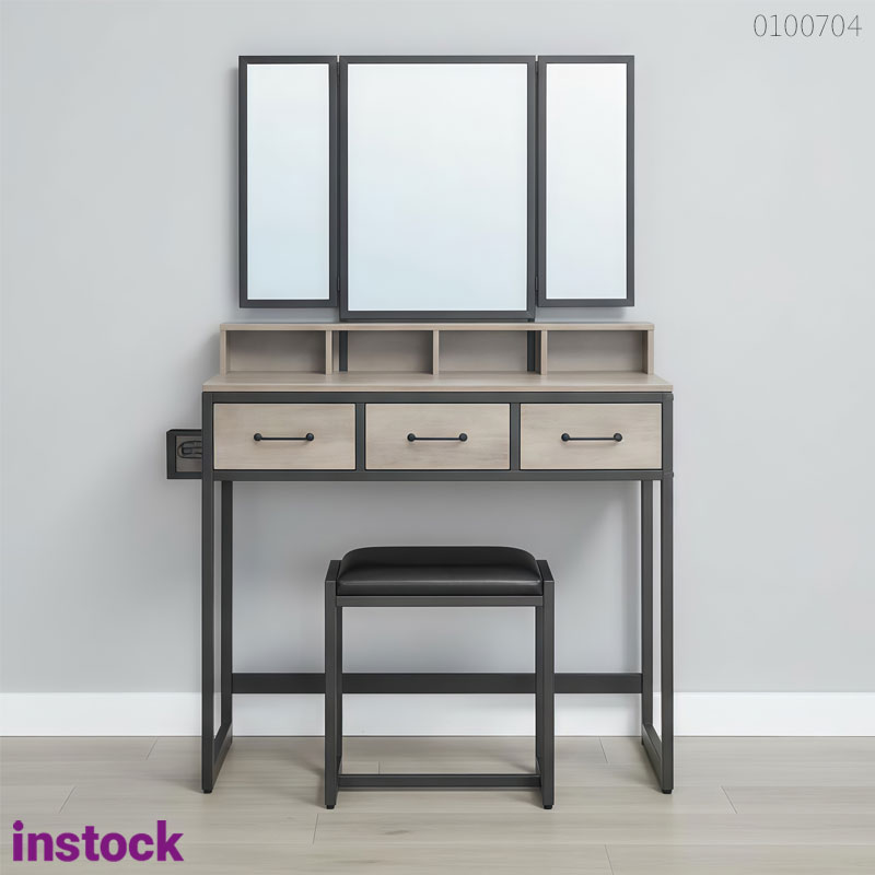 Bàn trang điểm khung kim loại Amara