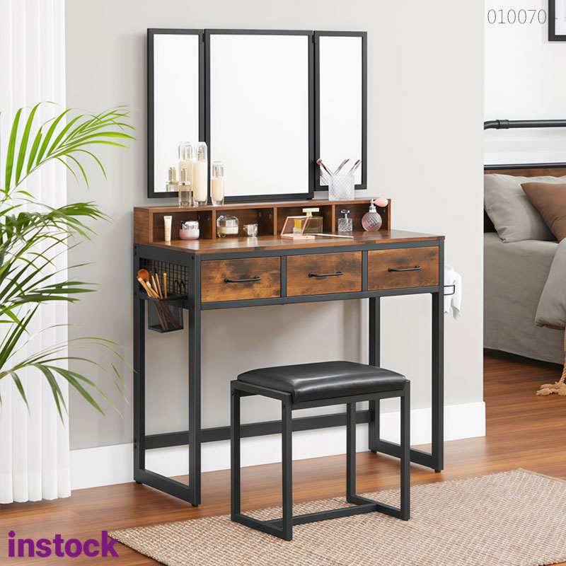 Bàn trang điểm khung kim loại Amara