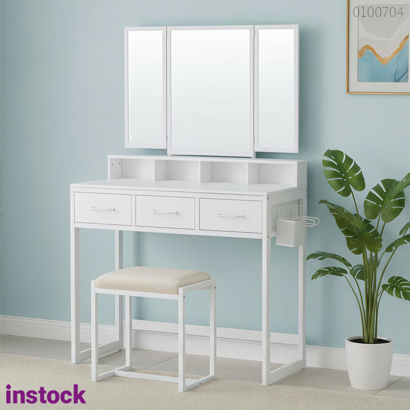 Bàn trang điểm khung kim loại Amara