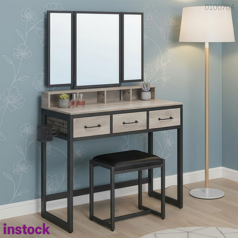 Bàn trang điểm khung kim loại Amara