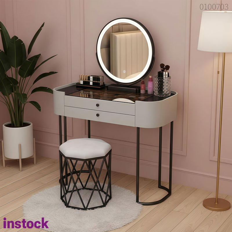 Bàn trang điểm khung kim loại Loria