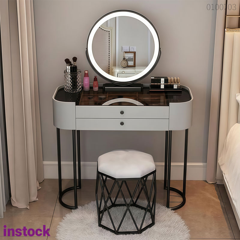 Bàn trang điểm khung kim loại Loria