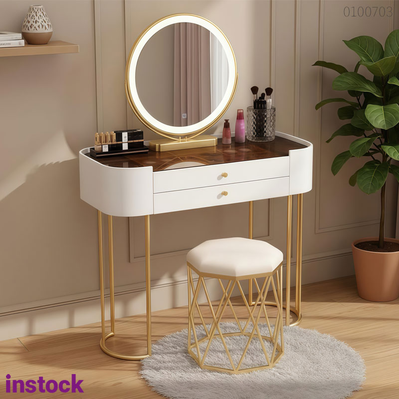 Bàn trang điểm khung kim loại Loria