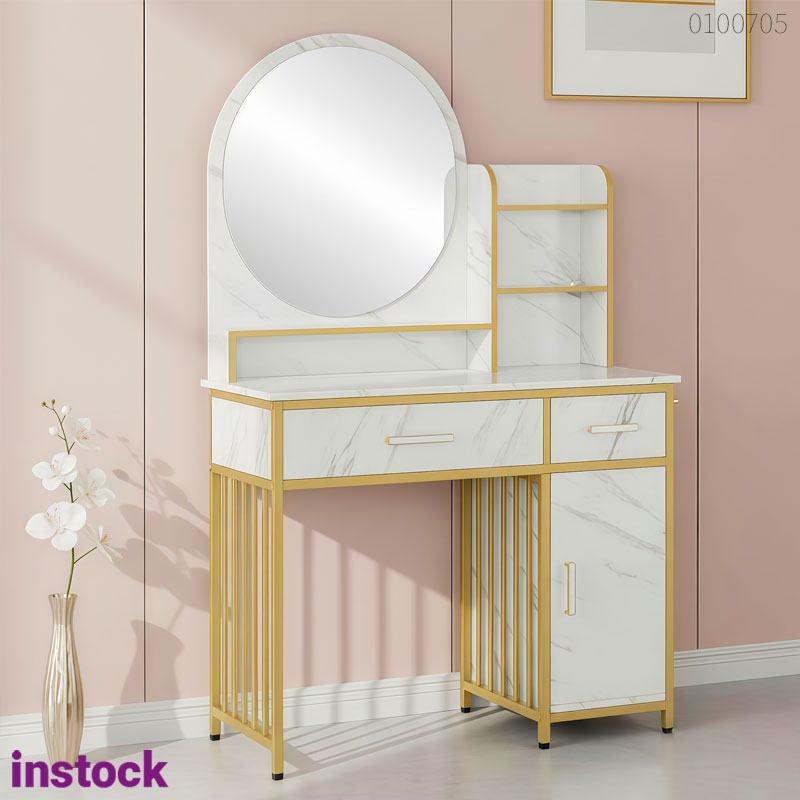 Bàn trang điểm khung kim loại Selma