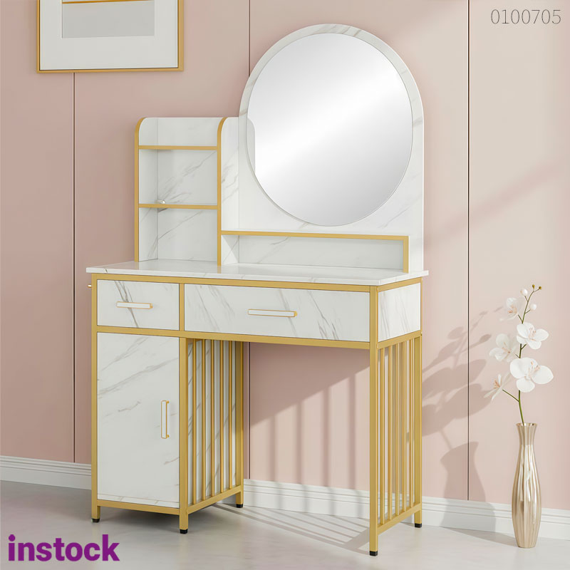 Bàn trang điểm khung kim loại Selma