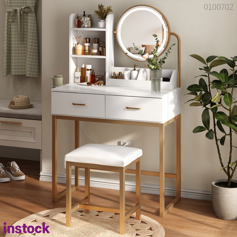 Bàn trang điểm khung kim loại Serena