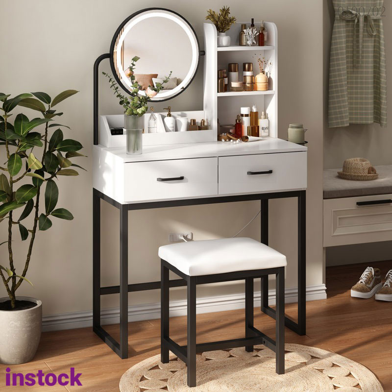 Bàn trang điểm khung kim loại Serena