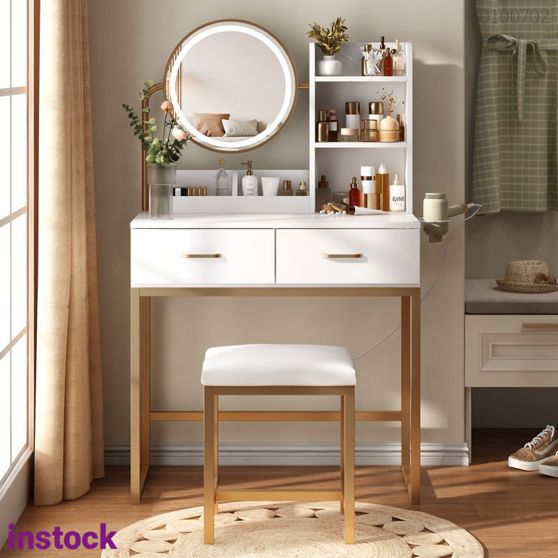 Bàn trang điểm khung kim loại Serena