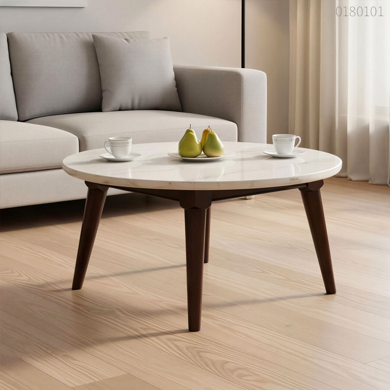Bàn trà chân gỗ mặt đá Homsun