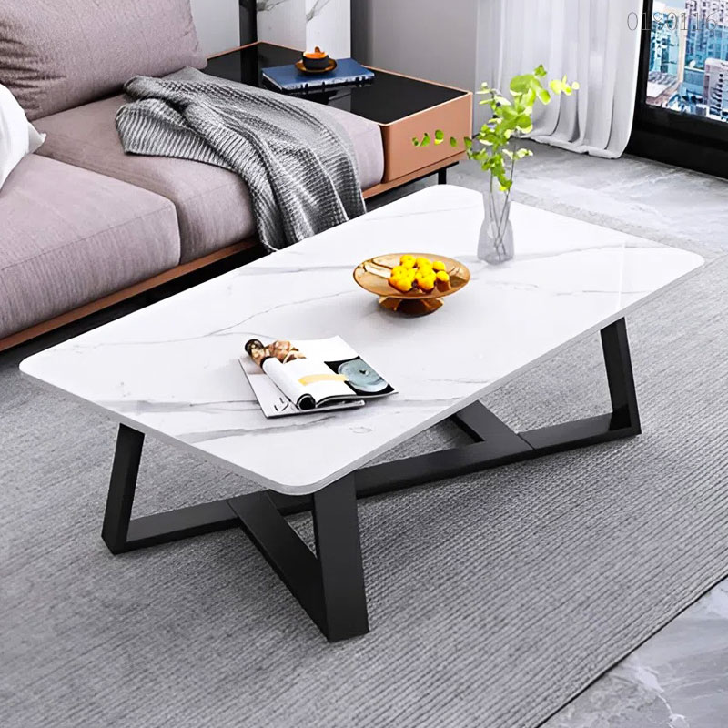 Bàn trà chân sắt mặt đá Torren