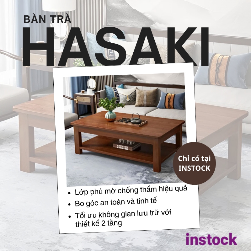 Bàn trà gỗ óc chó Hasaki 