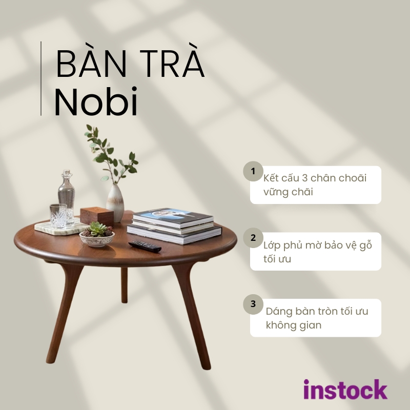 Bàn trà gỗ óc chó Nobi