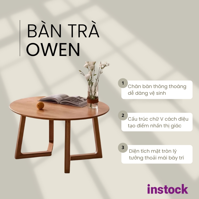 Bàn trà gỗ sồi Owen