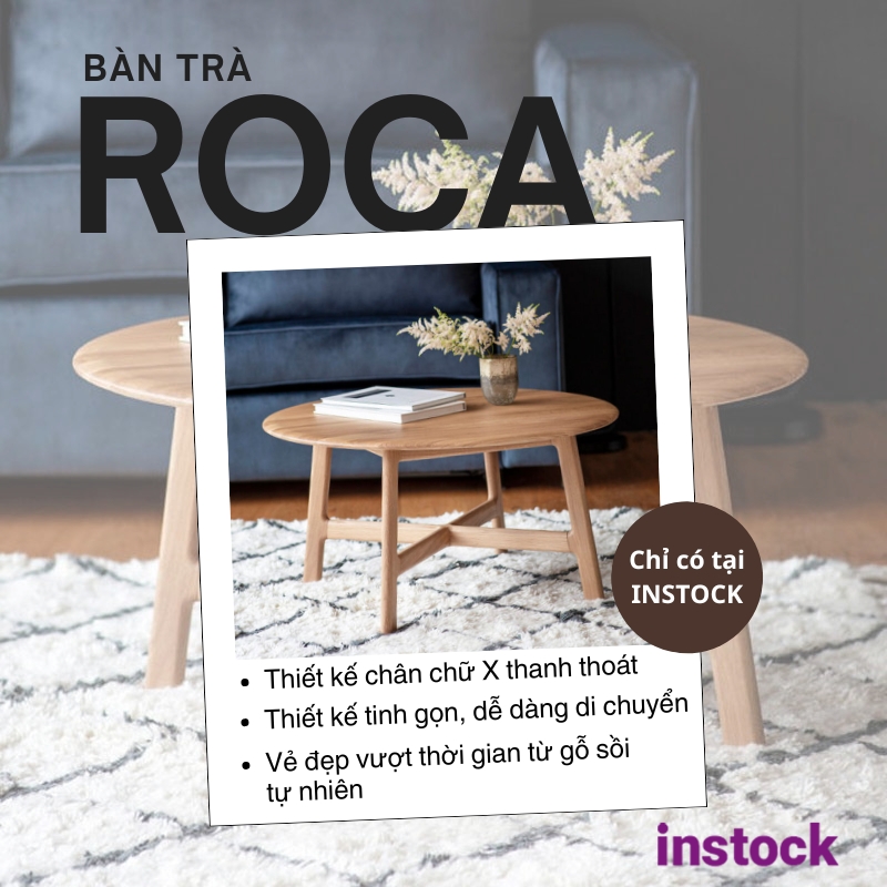 Bàn trà gỗ sồi Roca
