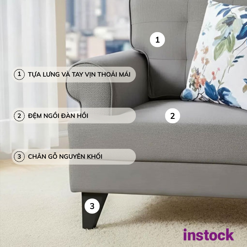 Ghế sofa đơn vải bố Liso