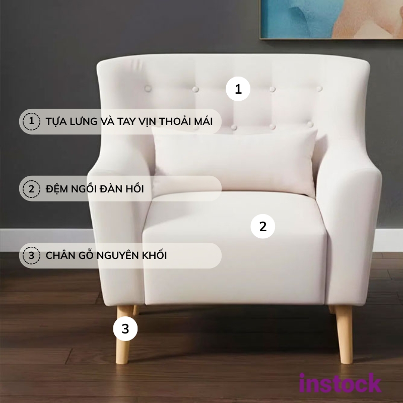 Ghế sofa đơn vải nỉ Chilus