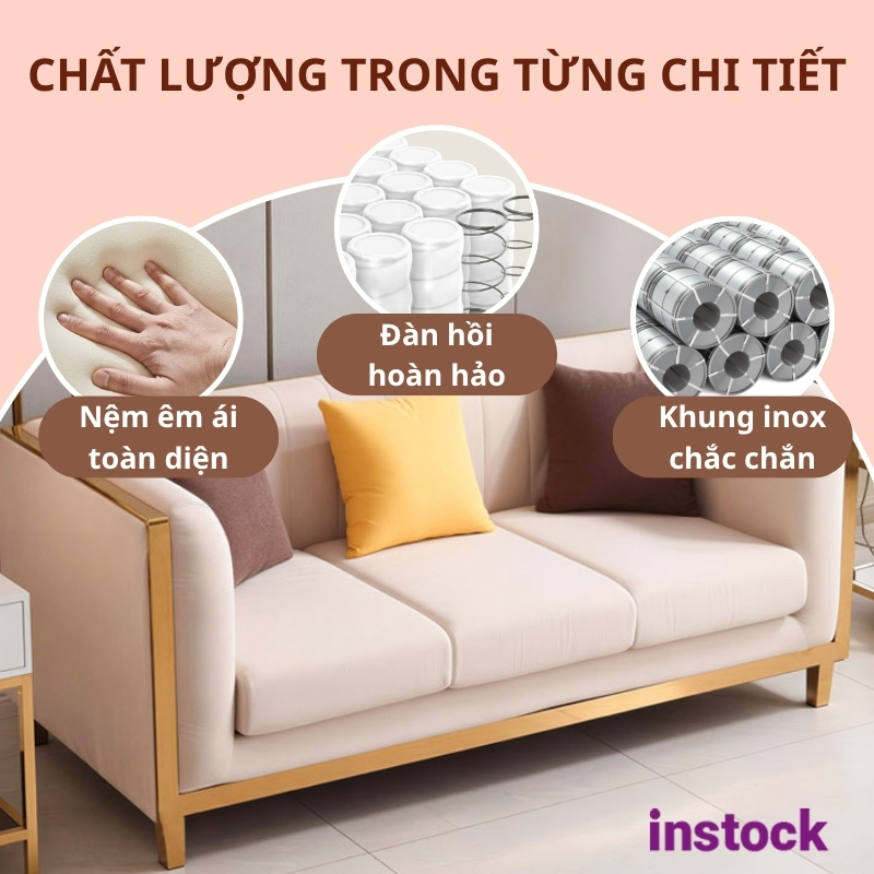 Ghế sofa khung inox Kanari 