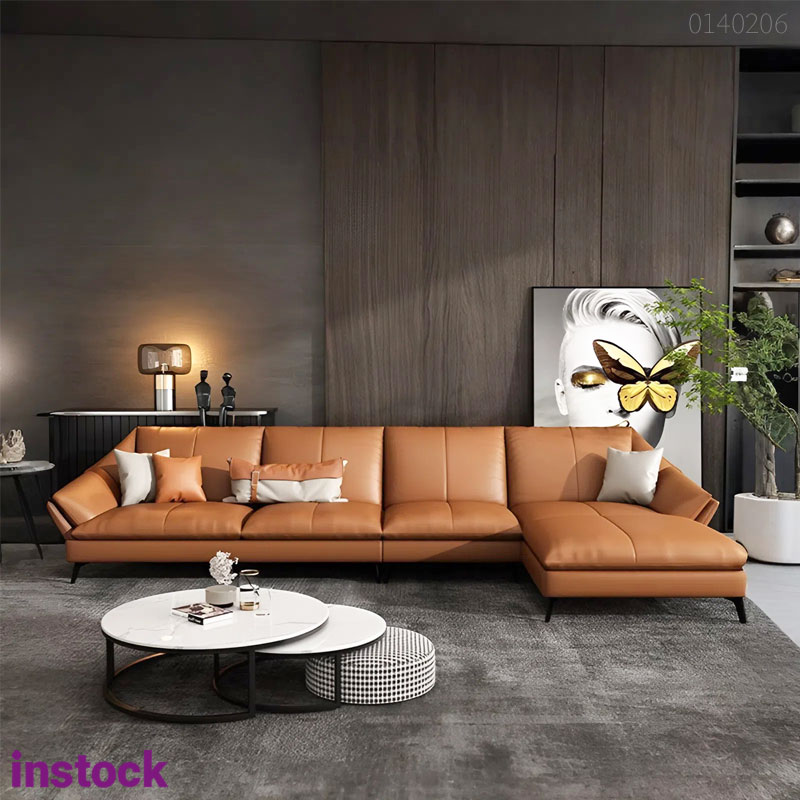 Sofa da bò chữ L Linea