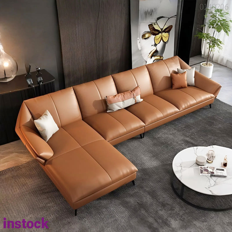Sofa da bò chữ L Linea