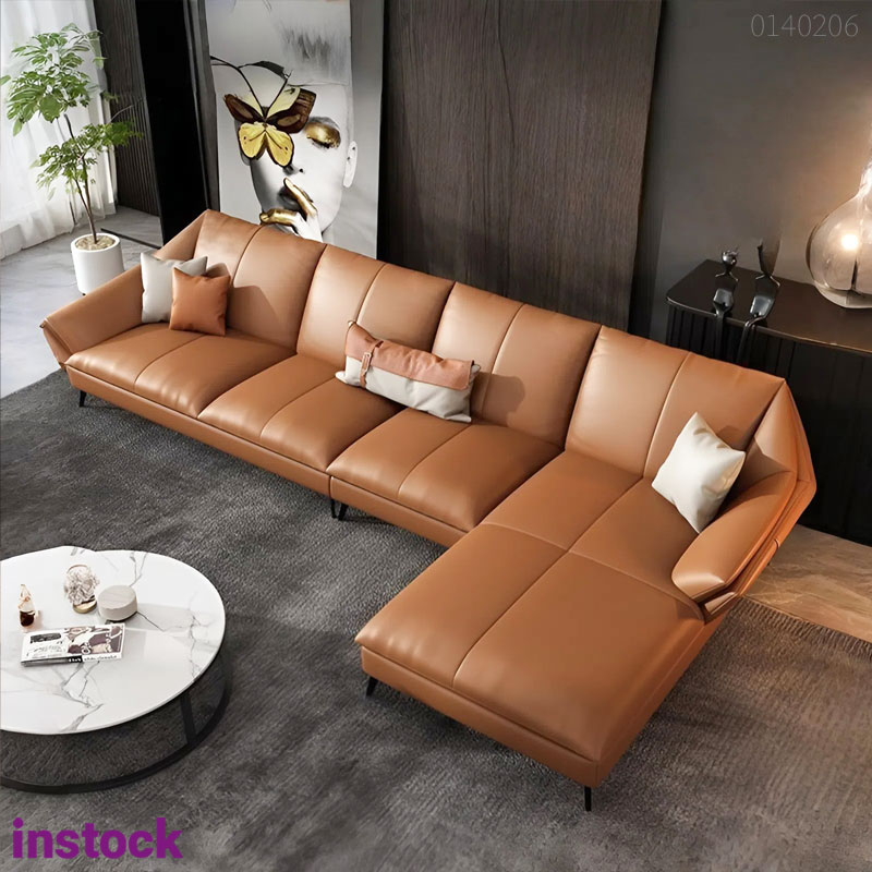 Sofa da bò chữ L Linea