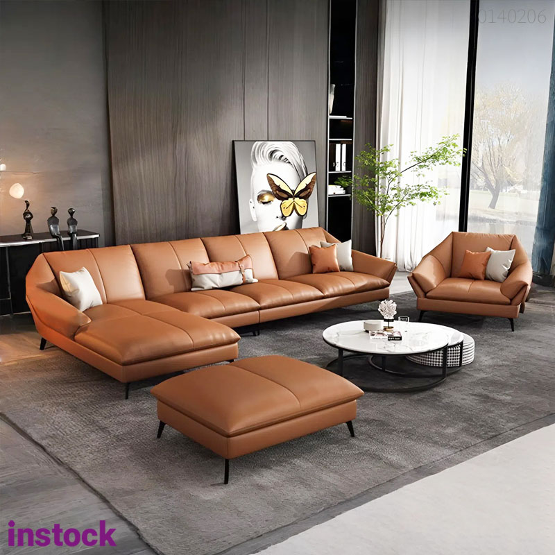 Sofa da bò chữ L Linea