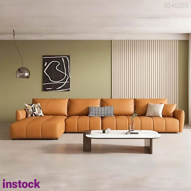 Sofa da bò chữ L Sluma